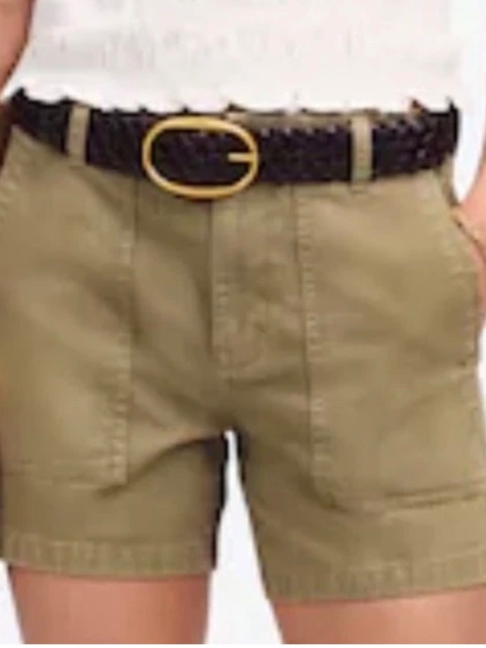NWT Madewell Brynn Utility Shorts Womens Army Green  size 24  4.5 inseam